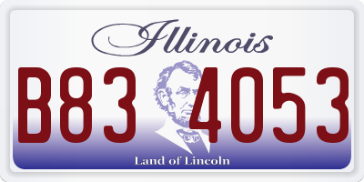 IL license plate B834053