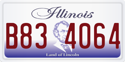 IL license plate B834064