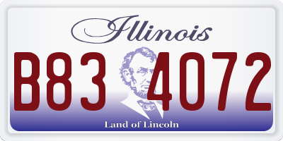 IL license plate B834072