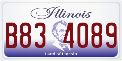 IL license plate B834089
