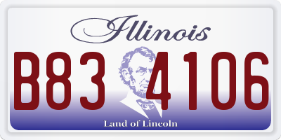 IL license plate B834106