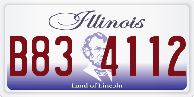 IL license plate B834112