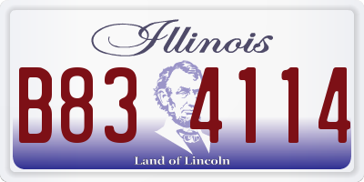 IL license plate B834114