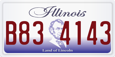 IL license plate B834143
