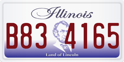 IL license plate B834165