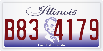 IL license plate B834179