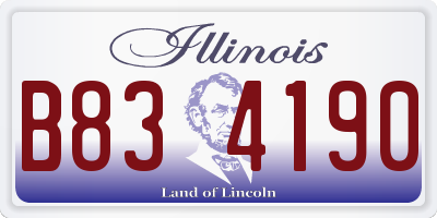 IL license plate B834190