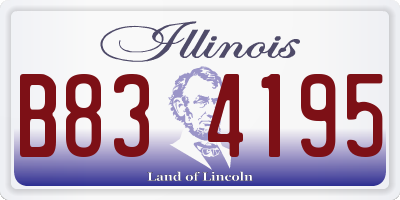 IL license plate B834195