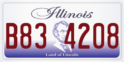 IL license plate B834208