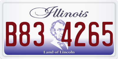IL license plate B834265