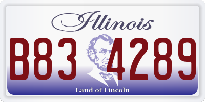 IL license plate B834289