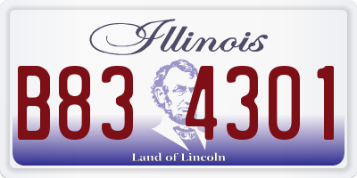 IL license plate B834301