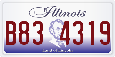 IL license plate B834319