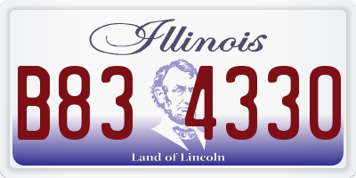 IL license plate B834330