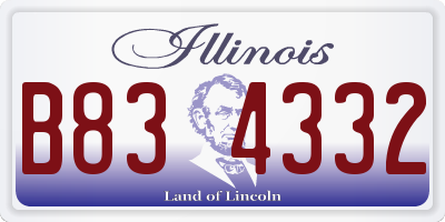 IL license plate B834332