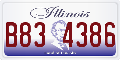 IL license plate B834386