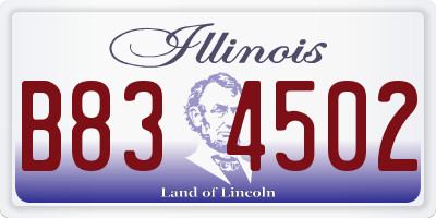 IL license plate B834502
