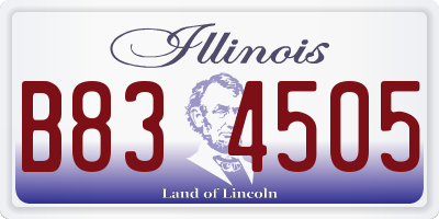 IL license plate B834505