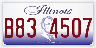 IL license plate B834507