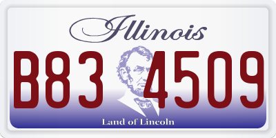 IL license plate B834509