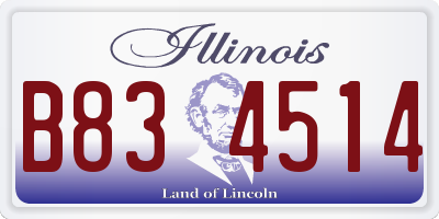 IL license plate B834514