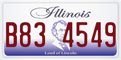 IL license plate B834549