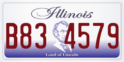 IL license plate B834579