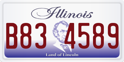 IL license plate B834589