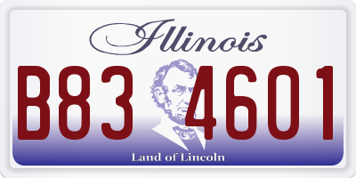 IL license plate B834601