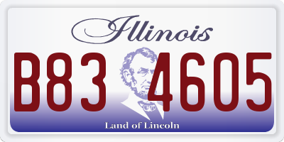 IL license plate B834605