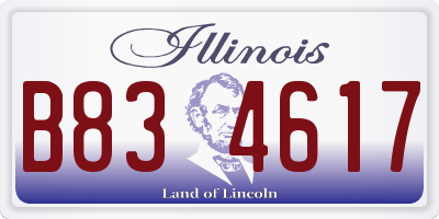 IL license plate B834617