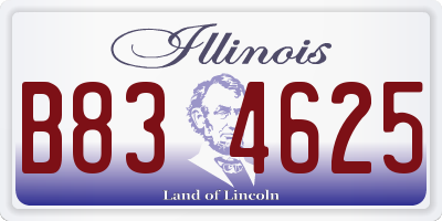 IL license plate B834625