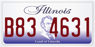IL license plate B834631