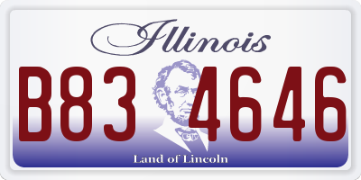 IL license plate B834646