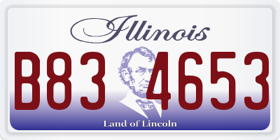 IL license plate B834653