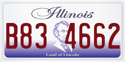 IL license plate B834662