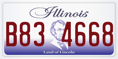 IL license plate B834668