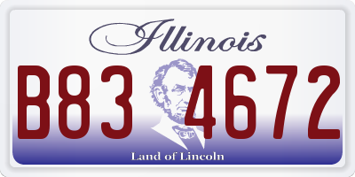 IL license plate B834672