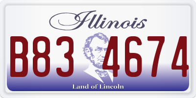 IL license plate B834674