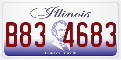 IL license plate B834683