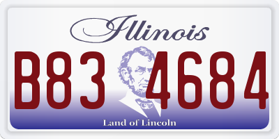 IL license plate B834684