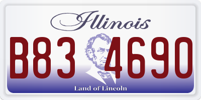 IL license plate B834690