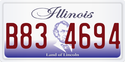 IL license plate B834694
