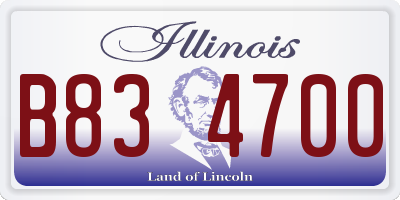 IL license plate B834700