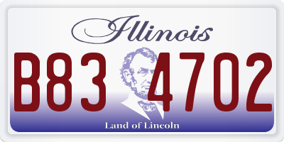 IL license plate B834702