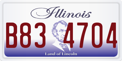 IL license plate B834704