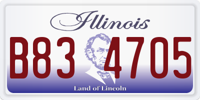 IL license plate B834705