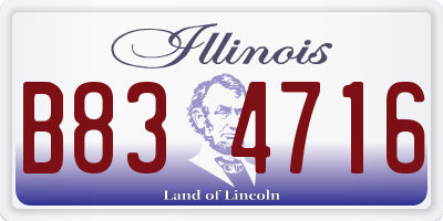 IL license plate B834716