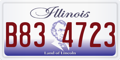 IL license plate B834723