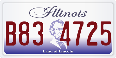 IL license plate B834725